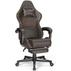 Ferghana Chaise Gaming Ergonomique ,Repose-Pieds Réglable, Appui-tête, Support Lombaire, Télescopiquetissu Respirant, Marron