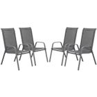 HABITAT ET JARDIN Fauteuil jardin Textilène "Cordoba" - Phoenix - Gris foncé/Argenté - Lot de 4