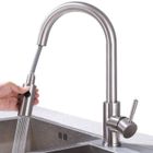 HOMELODY Robinet de Cuisine avec Douchette Extractible Bec Rotatif Mitigeur d'Évier Mitigeur Cuisine en Acier Nickel Brossé
