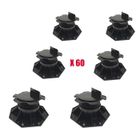 44718 CARTON DE 60 PLOTS RÉGLABLES 60 À 138 MM POUR TERRASSE BOIS ET COMPOSITE - L: 57 cm - l: 57 cm - Noir