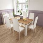 Mondeer - Ensemble table à manger avec 6 chaises, Table à Manger, Table à Cuisine, Pour Salle à Manger, Cuisine - Rouge