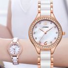 SHARPHY Montres femmes de marque de luxe diamants bracelet en céramique montre féminine