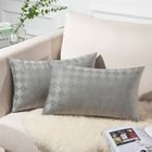 TOPFINEL Housses Coussins 40x60 Canapé Salon Decorative Scandinave Chambre Velours Doux Motif Geometrique Gaufré Bohème 2Pcs Gris