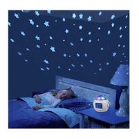 Réveil Enfant Garçons Filles avec Projecteur d'Étoiles Musicale LED Veilleuse Lumière 7 Types de Musique Afficher Date et l'Heure