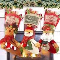 Chaussettes de Noël,Lot de 3 Chaussettes de Noël personnalisées de 46 cm avec Flocon de Neige, Père Noël, Bonhomme de Neige, Renne