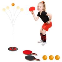 Entraîneur De Tennis De Table,Ensemble de raquettes de tennis de table avec 2tiges élastiques souples pour les loisirs et les sports