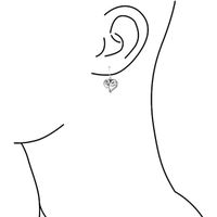 Boucles d'oreilles en coeur argent sterling oxydé .925 pour femmes