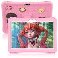 Tablette Enfants 10" UVERBON - Tablette Tactile 6GB + 128GB Android 10.1 - 4G WiFi - 8 Core - HD 1280 * 800 IPS Screen - Rose