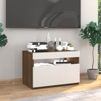ZERONE Meuble TV avec lumières LED Chêne marron 60x35x40 cm VE013