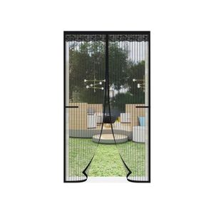 Rideau Moustiquaire Magnétique Pour Porte De Balcon - Filet Noir Anti-Mouches, Résistant Aux Griffures - Installation Facile Velcro Ou Clous