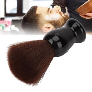 BLAIREAU Atyhao brosse en mousse de barbe Brosse à barbe pour hommes, poils en nylon brun doux, manche noir confortable, brosse de 145740