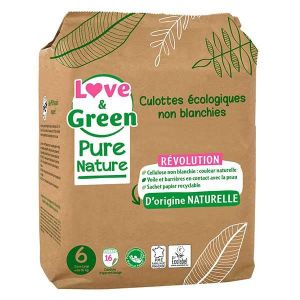 COUCHE Culotte Écologique LOVE & GREEN Pure Nature Taille