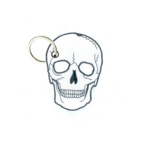 Porte cle cles clef brode patch ecusson biker tete de mort r10