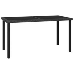 TABLE DE JARDIN  Three Table à dîner de jardin Noir 140x70x73 cm Résine tressée - Noir - 140 x 70 x 73 cm