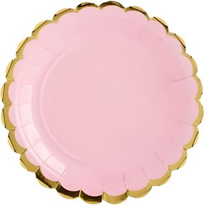 30879EU Assiettes en Carton Écologiques-23 cm-Couleur Rose Pastel-Paquet de 16 Unique Party Light Pink 