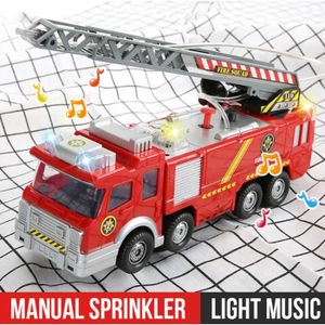HERSITY Camion de Pompier Enfant Jouet avec Sonore et Lumineux avec  L'échelle Extensible Grand Friction Voiture Pompier Garçon Fille 3 4 5 6 Ans