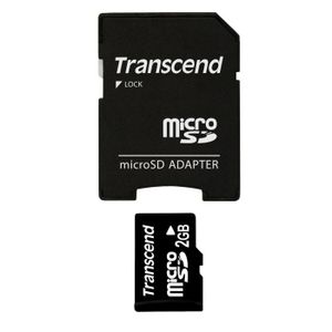 CARTE MÉMOIRE Carte mémoire microSD Transcend 2 Go - Format Micr