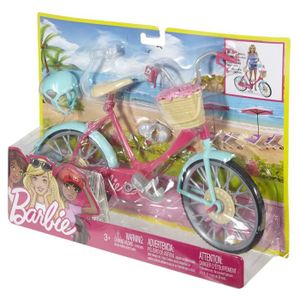 Barbie Kit De Poupée Et Vélo – Poupée Barbie Avec Vélo, Genoux Pliables, Accessoires – Couleurs Variées, Jouet Dès 3 Ans