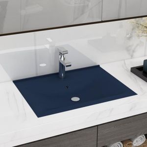 LAVABO - VASQUE ZHI Lavabo avec trou de robinet Bleu foncé mat 60x46 cm Céramique 7386502378087