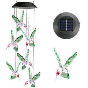 CARILLON À VENT Vent Chilimes Solar Hummingbird String Couleur de la couleur Changement LED lampe étanche suspendue décoratif