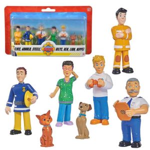 FIGURINE - PERSONNAGE Ensemble de figurines Sam le Pompier - Elvis, Arnold, Steele, Dilys, Ben, Lion & Nipper - SIMBA