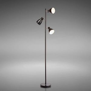 LAMPADAIRE B.K.Licht lampadaire LED vintage, lampe à pied design rétro, 3 spots orientables, ampoules E27 LED ou halogène, hauteur 166,5 cm341