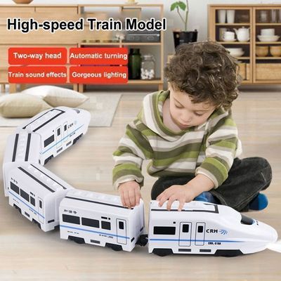 F Fityle Train Électrique Jouet Avec Sons Et Lumières - Modèle Réaliste 4 Voitures Pour Enfants Dès 3 Ans