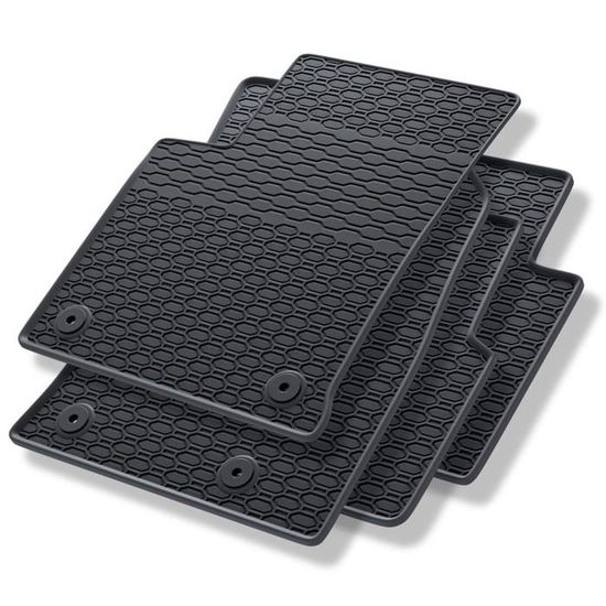 Tapis De Sol Sur Mesure Pour Peugeot 208 (2012-2019) - 4 Pièces Avec Clips - Antidérapant AUTOGRIP - Noir
