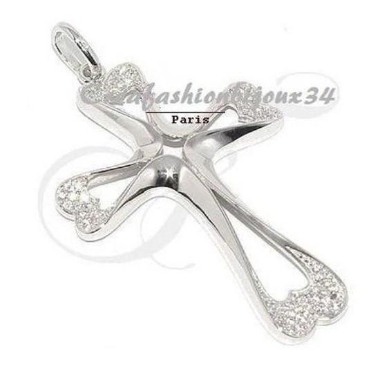 Pendentif Solitaire Ogive Argent 925 – Serti D’un CZ Blanc – Ras Du Cou – Femme