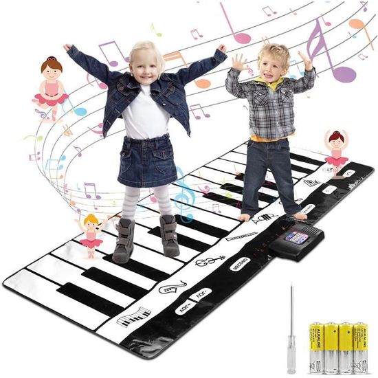 Tapis Musical 3 En 1 Pour Bébé - Piano, Sons D'animaux Et Jeu Tape-taupe - 80x60 Cm, Volume Réglable - Jouet éducatif 1 à 5 Ans