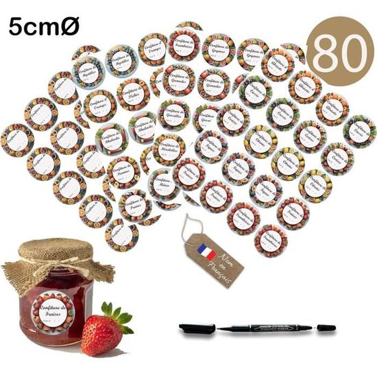 JUGUTA Etiquettes Autocollantes Bocaux, 250 Pièces Étiquettes