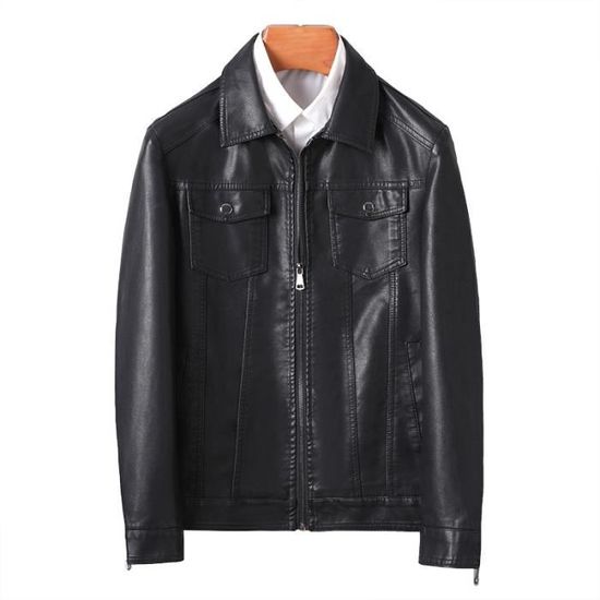 Blouson Vintage En Cuir Synthétique Pour Homme – Léger, élégant, Col Montant, Parfait Automne/hiver