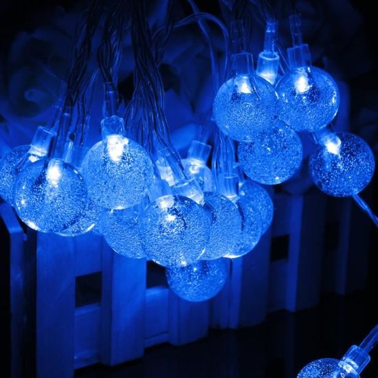 elume Guirlande lumineuse décorative intérieure 20 boules fil tissu 3 tons  de Blanc : : Luminaires et Éclairage
