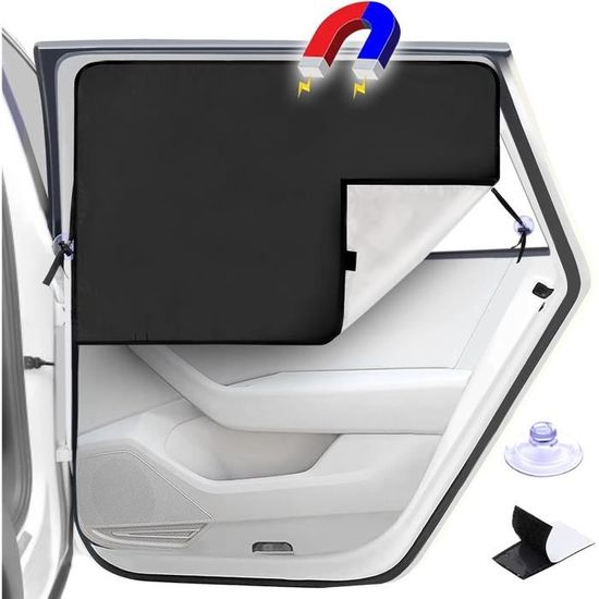 Pare-soleil Voiture Bébé 2 Pièces - Anti-UV 99%, Fixation électrostatique, Motif Animaux - 50x30 Cm