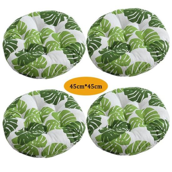 Lot De 4 Coussin De Chaise Ronde 40x40cm - Galette Siège Confortable Intérieur Extérieur