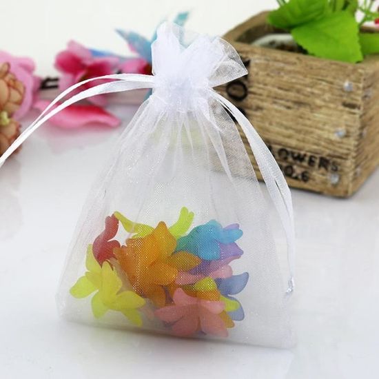 Wady – Lot De 100 Sachets En Organza 7x9 Cm – Jaune – Avec Cordon De Serrage – Pour Dragées, Bijoux, Mariage, Fêtes
