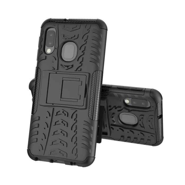 Coque Samsung Galaxy A20e Etui Double Couche Pare Chocs Antichoc TPU Silicone Housse avec Fonction de Support Amélioré -