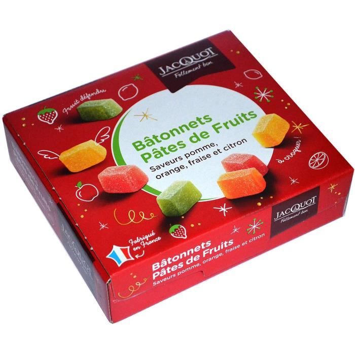 Pâtes de fruits 1 kg, coffret gourmandise pâtes de fruit, Pomme, orange, fraise et citron, coffret gourmandise à déguster ou à offri