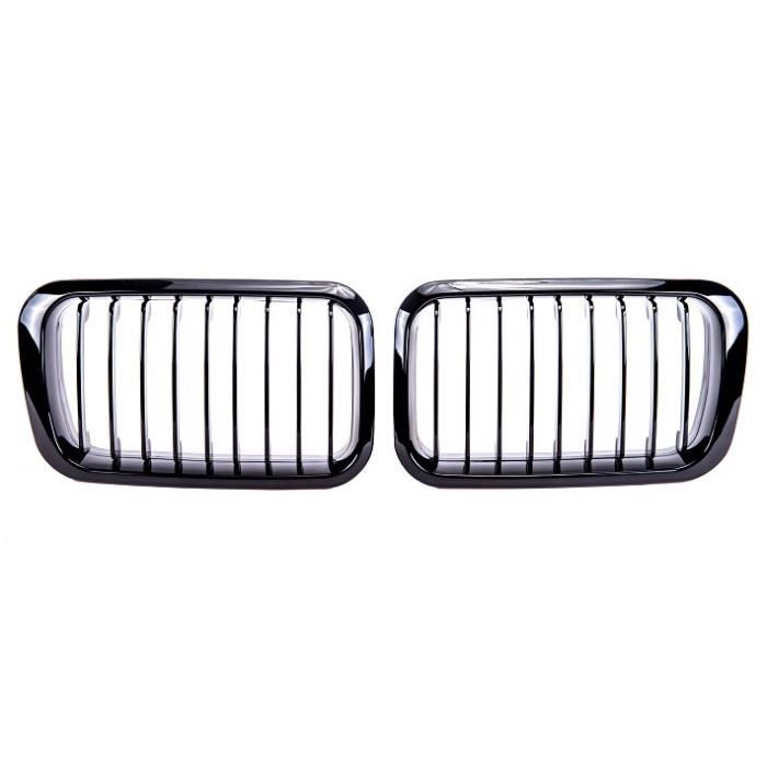 2 GRILLE DE CALANDRE M PERFORMANCE NOIR BRILLANT BMW SERIE 3 E36 PHASE 1 DE 1990 A 08/1996