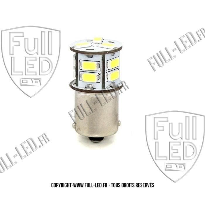 Ampoule Led R5W R10W - BA15S - Blanc Pur - PLAQUE IMMATRICULATION - FEUX DE RECUL
