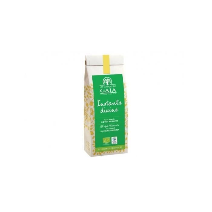 Instants divins - Thé vert aromatisé Figue Amande bio & équitable 90 g JARDINS DE GAÏA