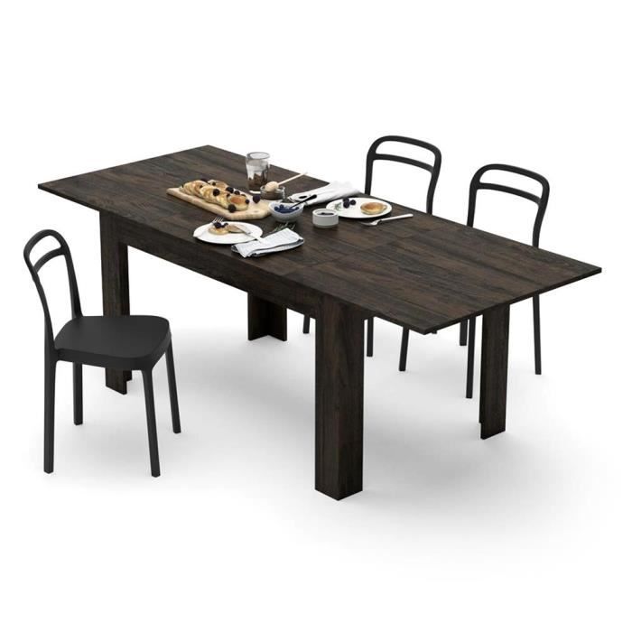 Mobilifiver Table extensible Cuisine, Easy, Chêne brown, 140 x 90 x 77 cm, Mélaminé, Made in Italy