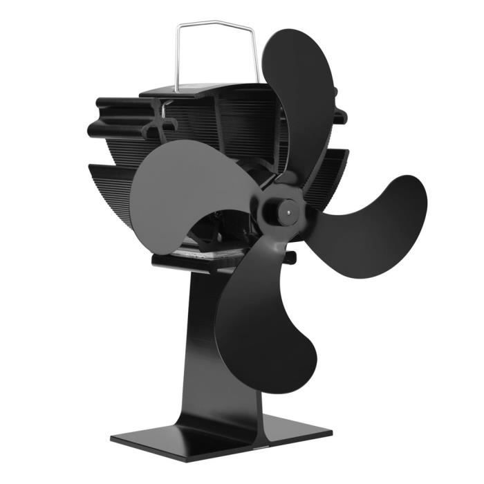 Sji zua Ventilateur de poêle à bois ventilateurs ventilateur de cheminée ventilateur alimenté par la chaleur avec 4 lames Fans 600