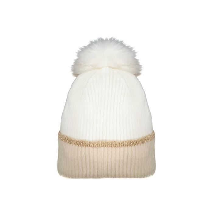 DEELUXE Bonnet bicolore à pompon BERNADETTE Off White