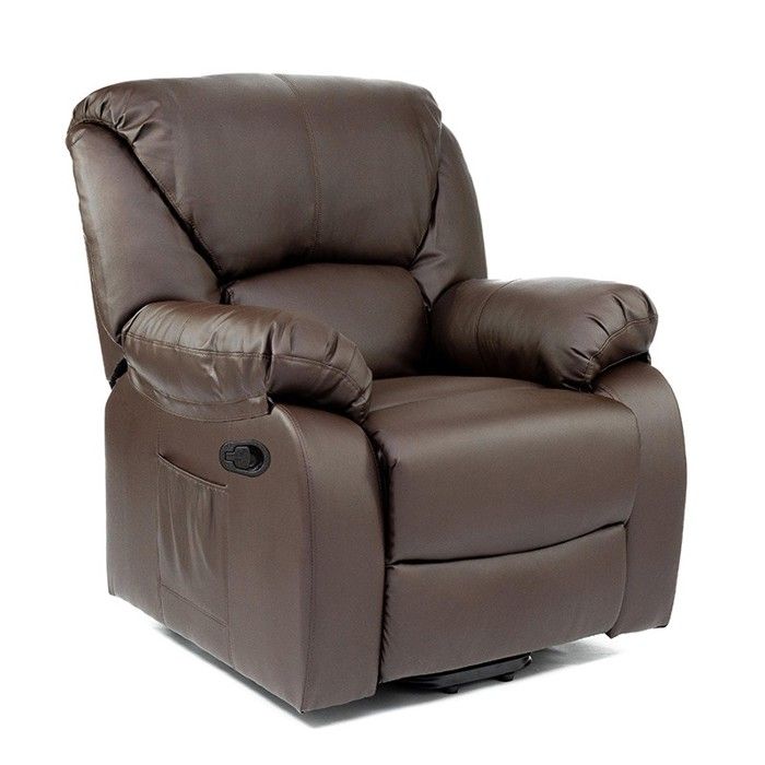 ECODE Fauteuil de Massage Relax Monaco, 10 vibromoteurs à ondulation, inclinable à 160 °, Fonction Chauffage, A ++, Marron