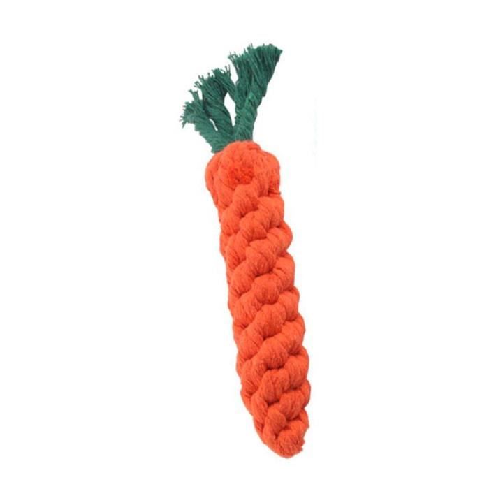 Fournitures Carotte Pet Toy Coton Noeud Bite résistant Jouet pour chien tissé corde pour animaux-Orange