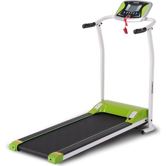 LONTEK 502 tapis de course pliable, fréquence cardiaque, vitesse jusqu’à 10 km / h, 12 programmes