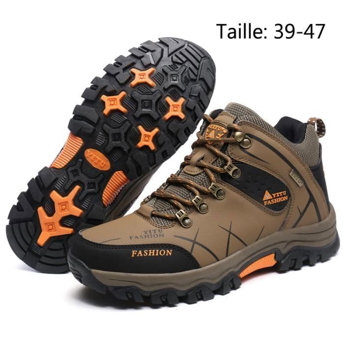 Chaussures Randonnée Homme Imperméable Confort Respirant - Marron