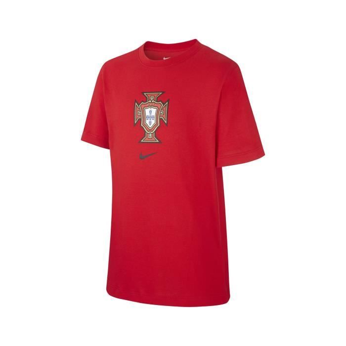 T-shirt Portugal Crest Rouge Junior 100 % Coton