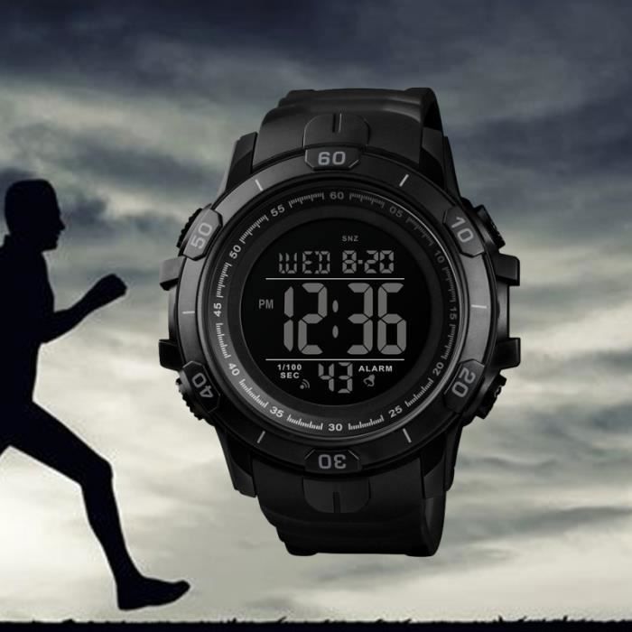 1 Pc Digital Watch Week Display Montre-bracelet étanche lumineuse pour hommes MONTRE CONNECTEE SPORT